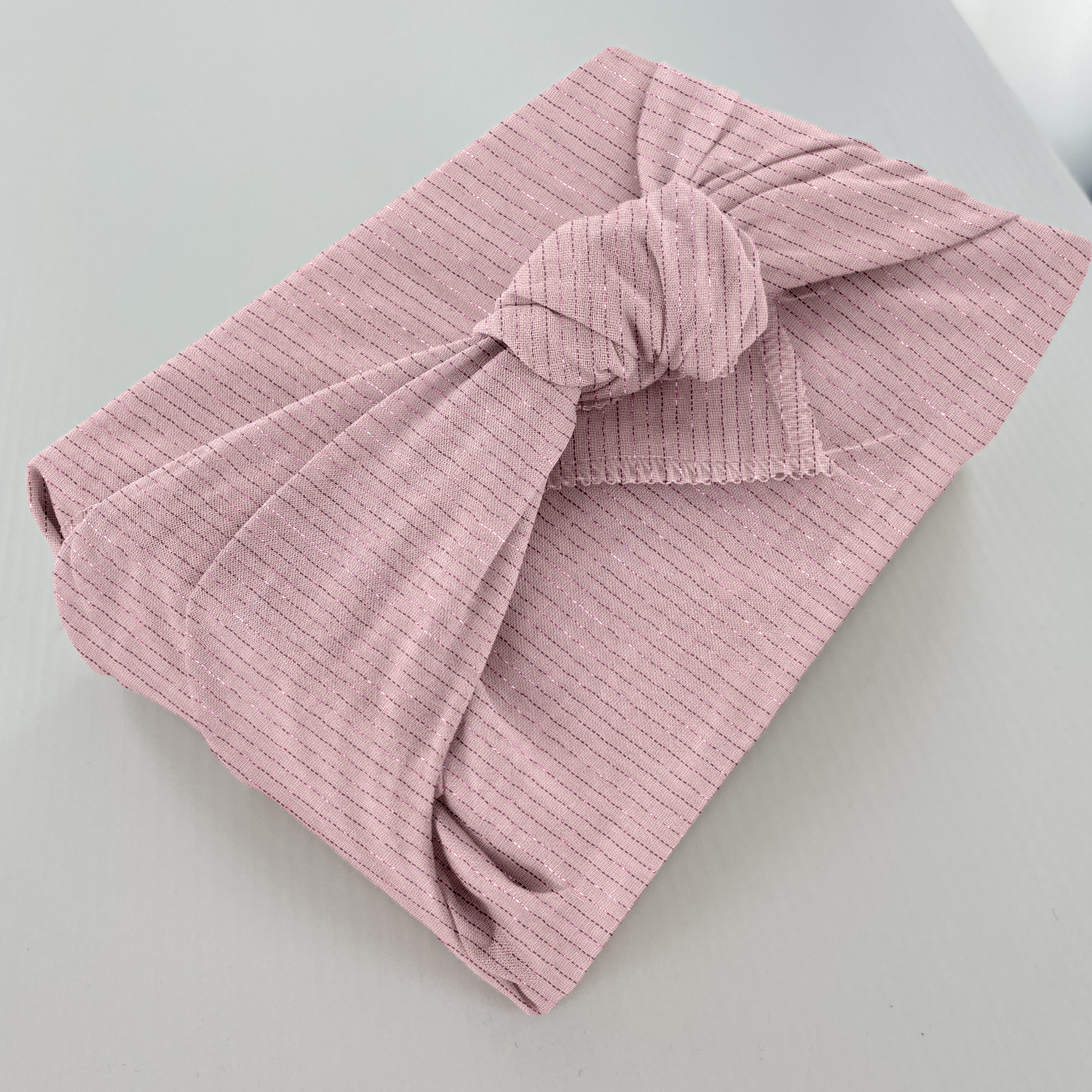 Furoshiki Moyen 48 X 48 Cm Gaze Lurex Rose
