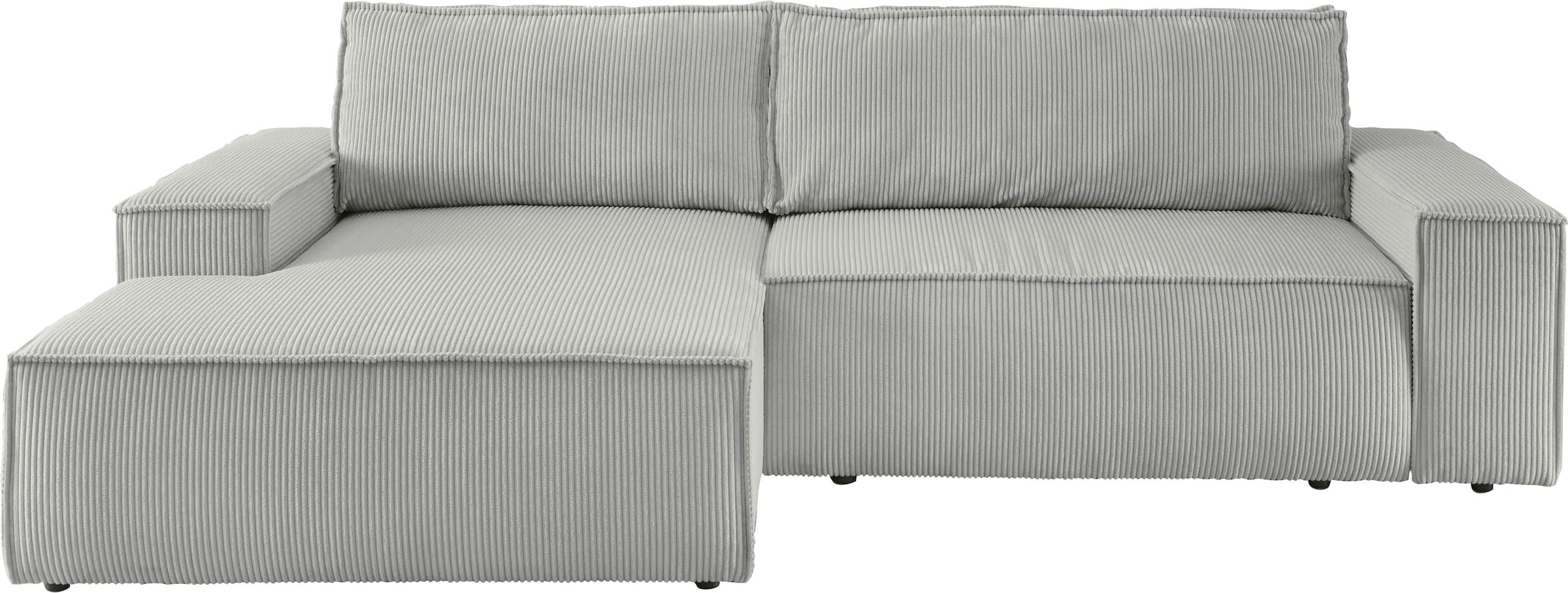 Home affaire Ecksofa »SHERWOOD Schlafsofa 267 cm, L-Form,« Schlaffunktion mit Bettkasten (210x136 cm), Cord, Vintage, Samtvelours