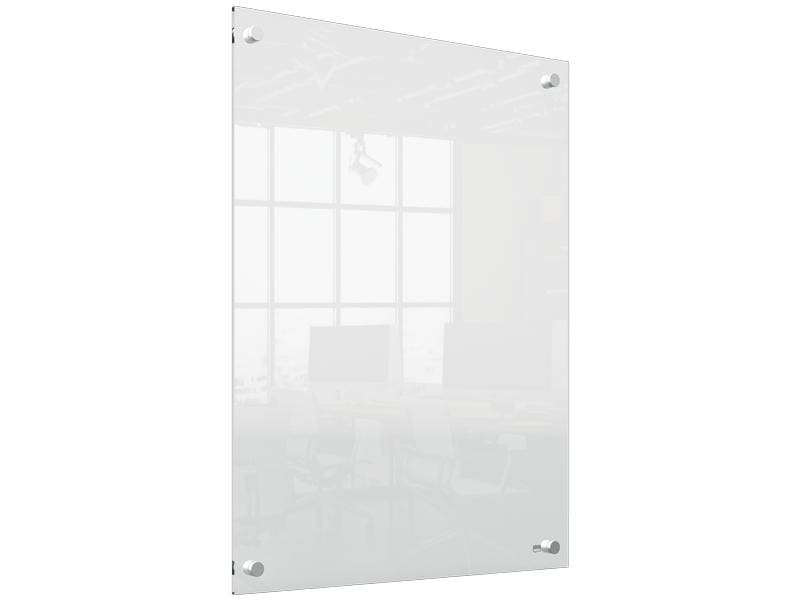 Nobo Acryl-Notiztafel Zur Wandmontage 60 cm x 45 cm, Transp Acryl-Tafel mit modernem, rahmenlosem Design verfügt zusätzlich über eine Wandmontage mit stilvollen, durchgehenden Eckhalterungen