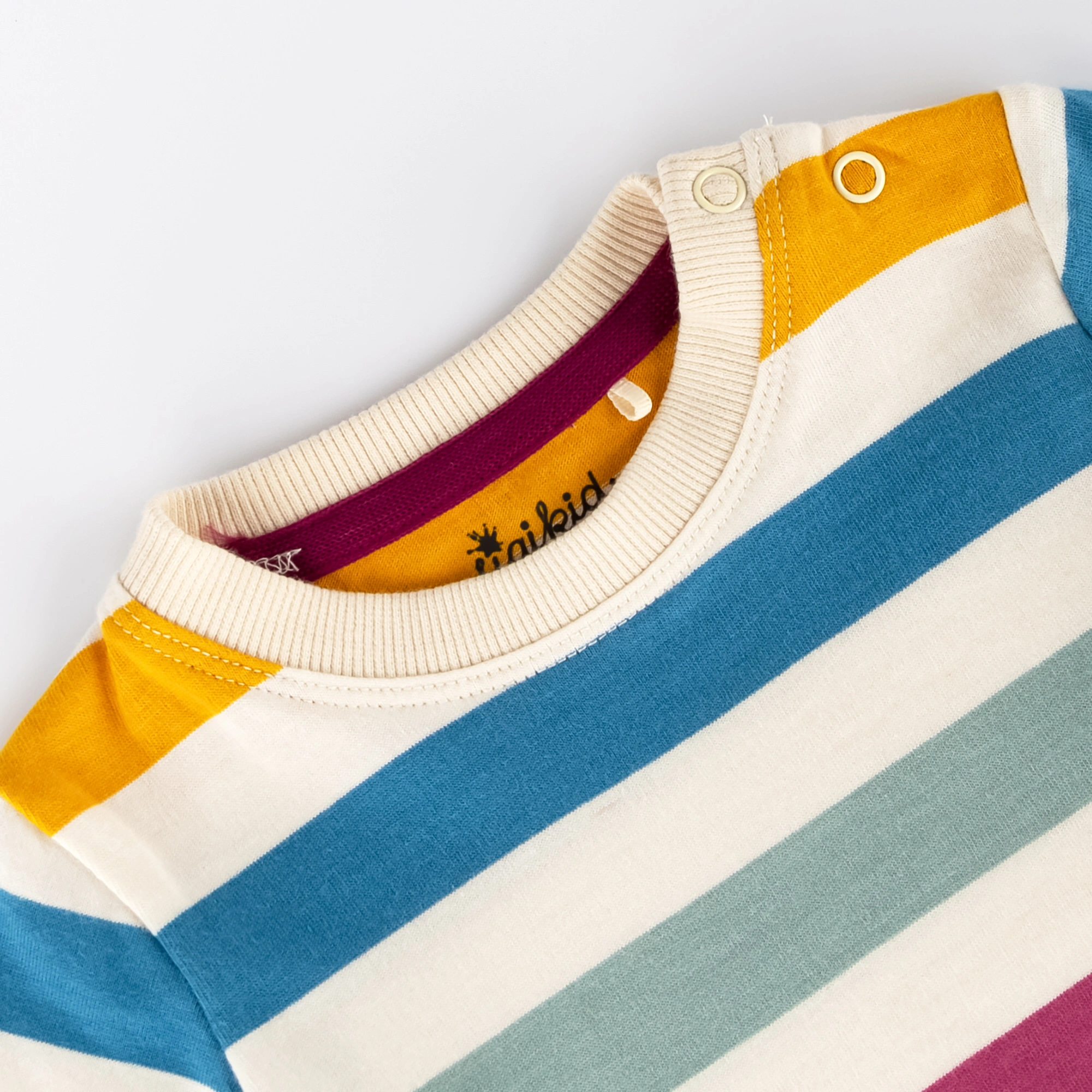 T-Shirt B - WILD CROCODILE STRIPES in ecru/bunt