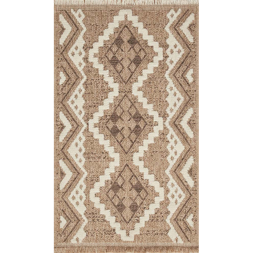 Tapis intérieur extérieur aspect jute marron tulum 9054 90 x 67 cm