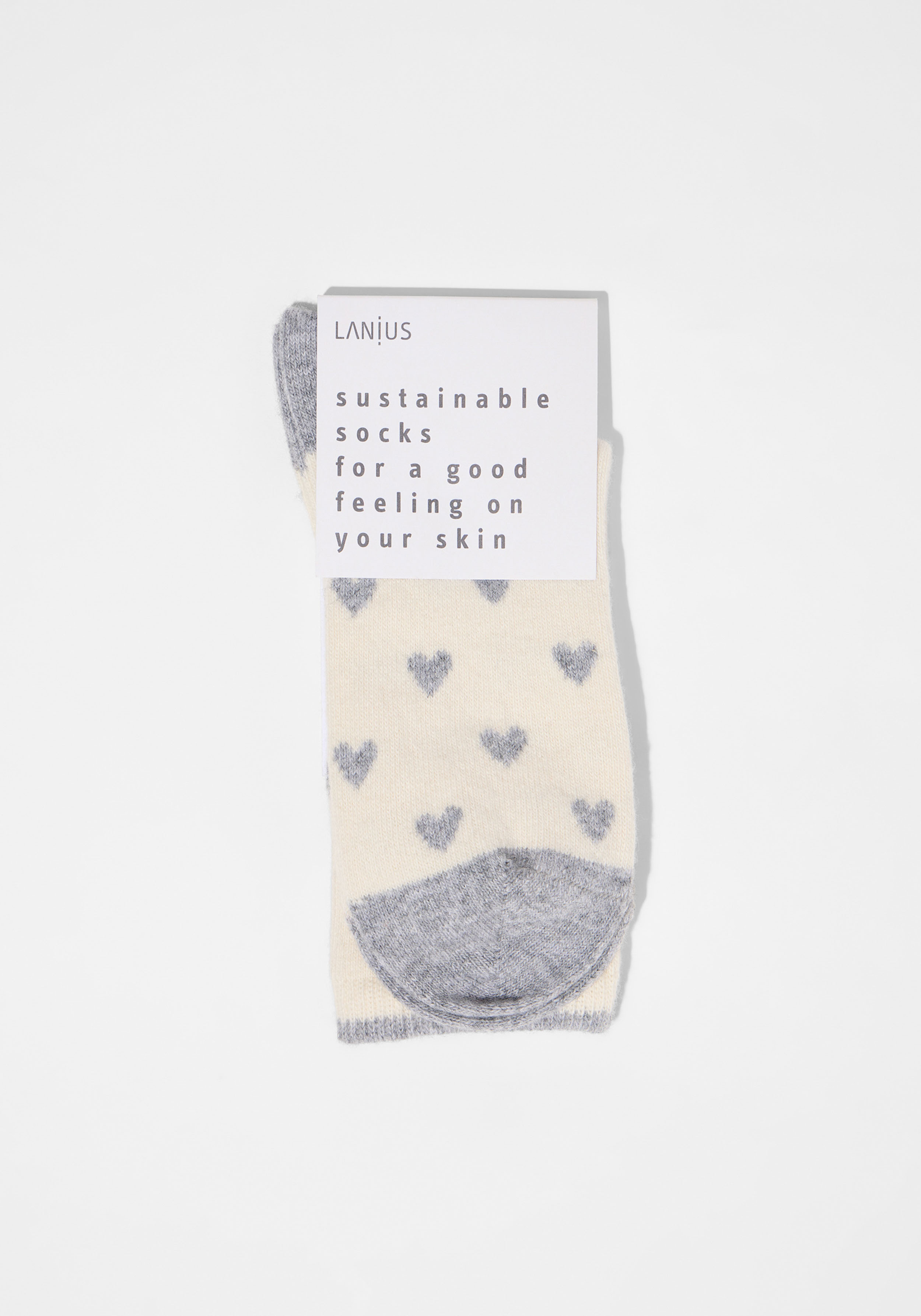 Lanius Socken mit Herzen Off White