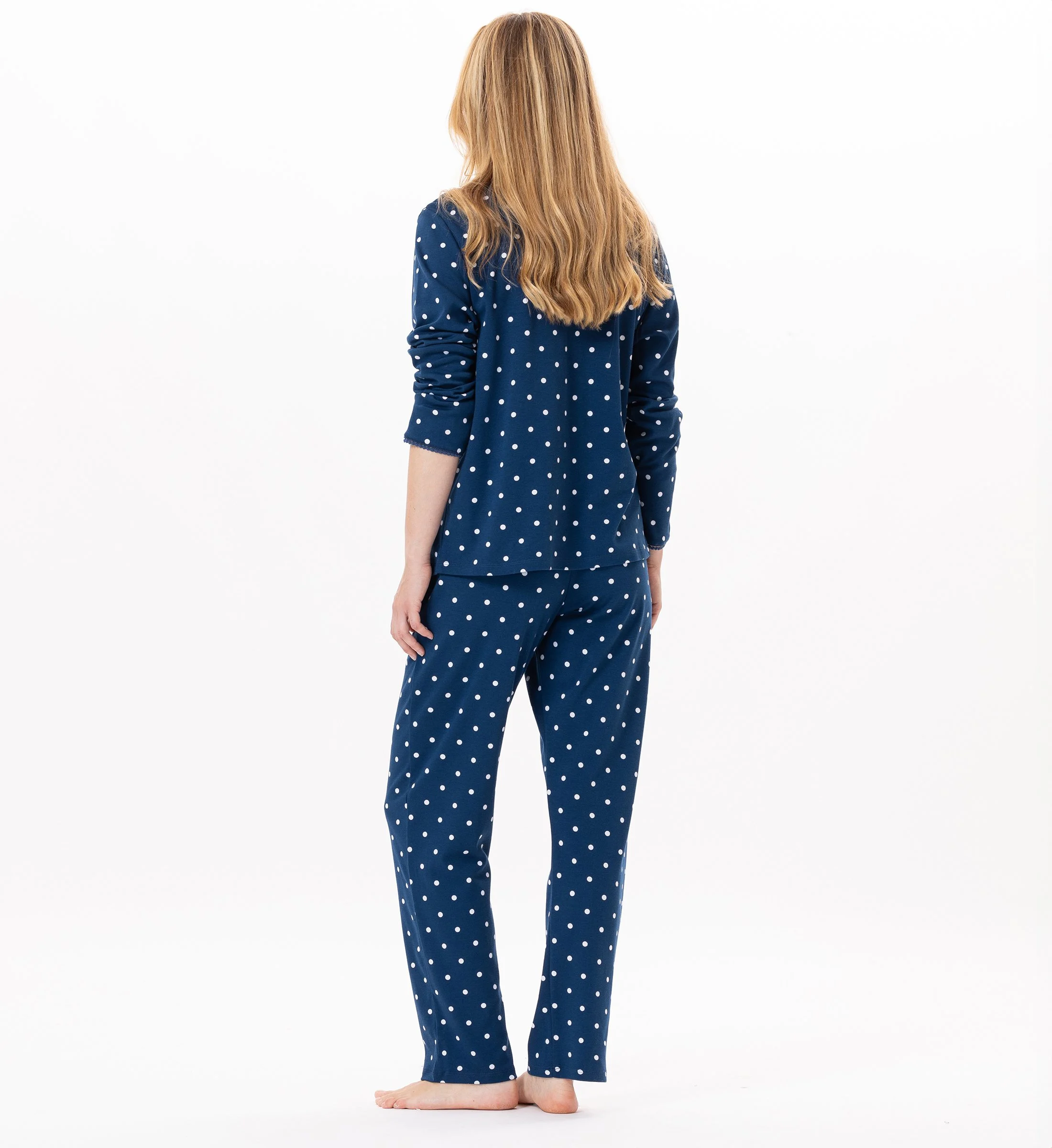 CHAMADE 806 - Pyjama boutonné en coton | Bleu
