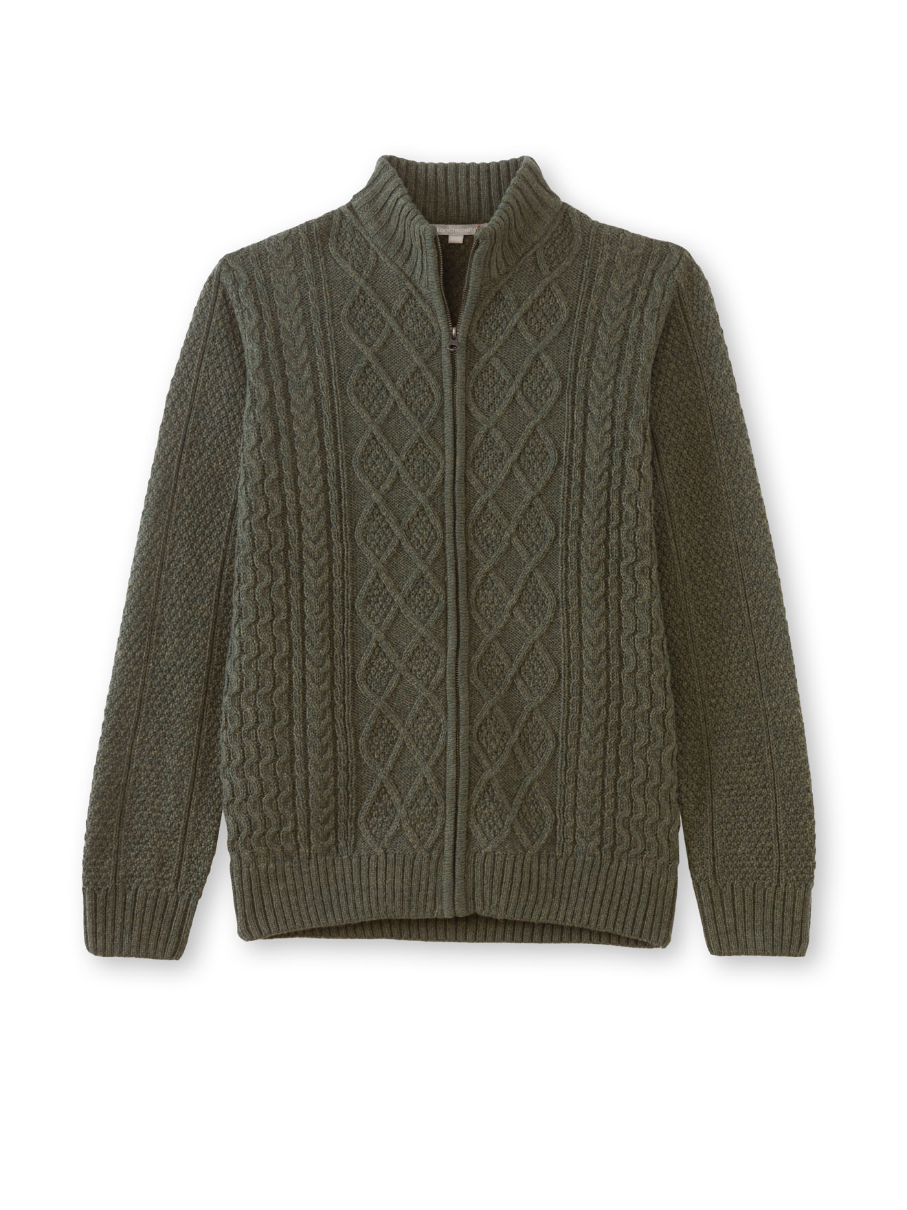 Gilet torsadé zippé col montant