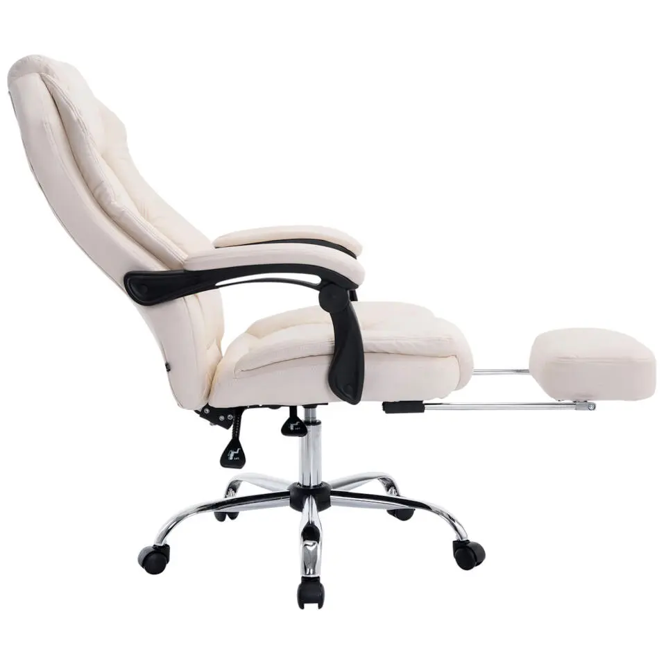 CLP Bureaustoel Castle chroom Frame - Kunstleer - creme
