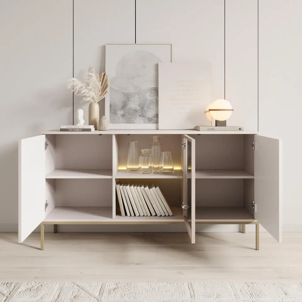 Meubella - Legend - Dressoir - Beige - 153x39x83 cm