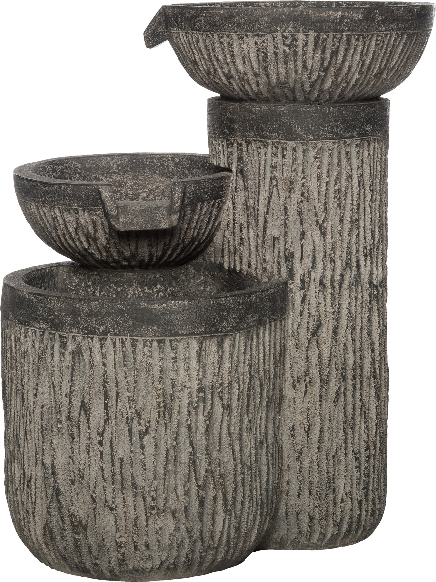 Intratuin waterornament 3-Schaal grijs 43 x 35 x 54 cm met LED