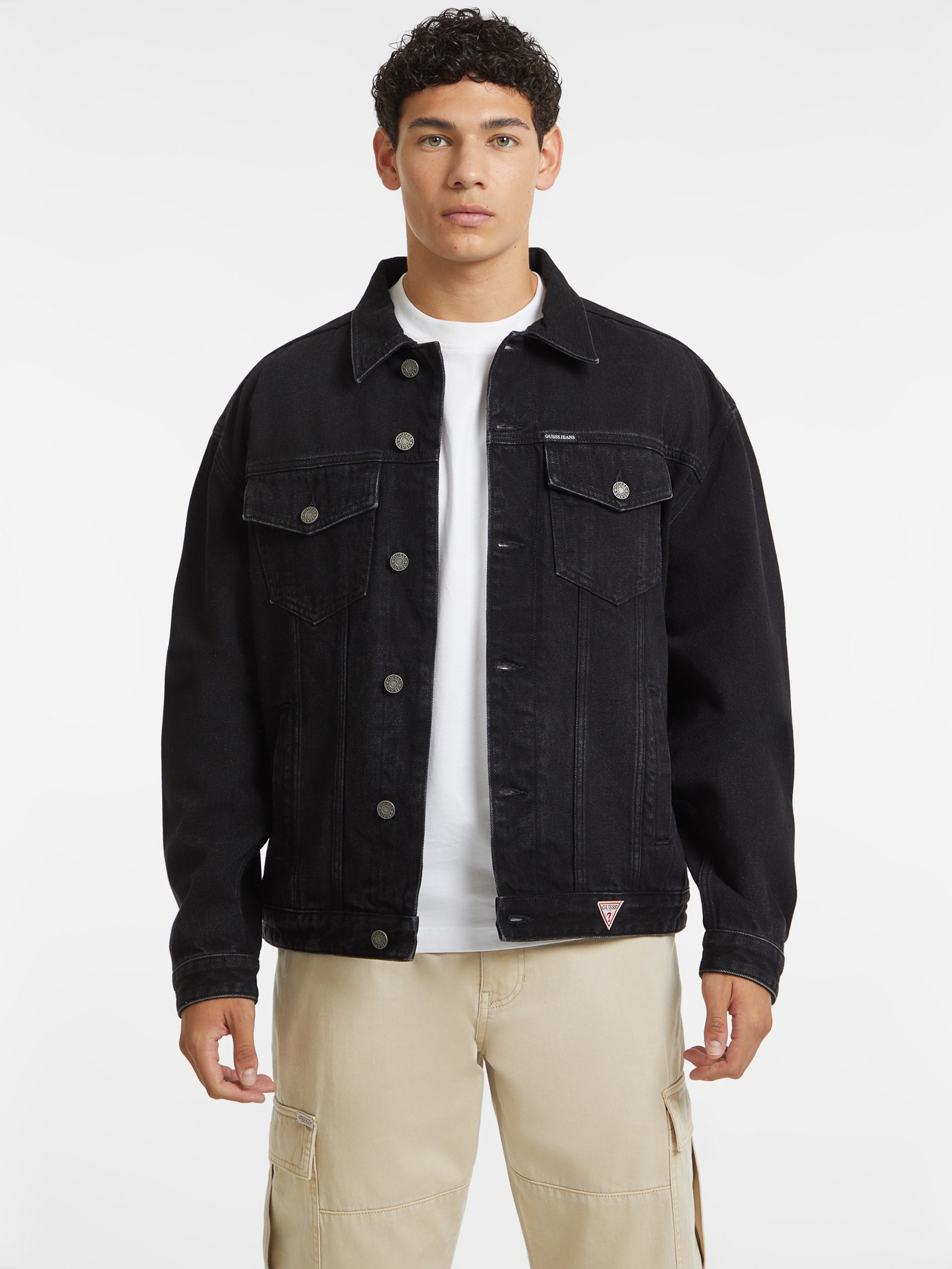 Jaqueta jeans oversized estilo caminhoneiro