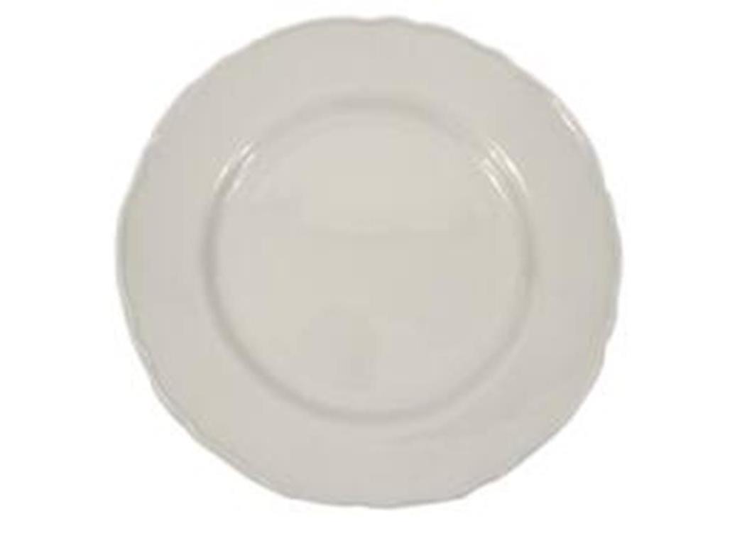 PRATO DE SOBREMESA FESTONA ACTUEL BRANCO PORCELANA Ø20CM