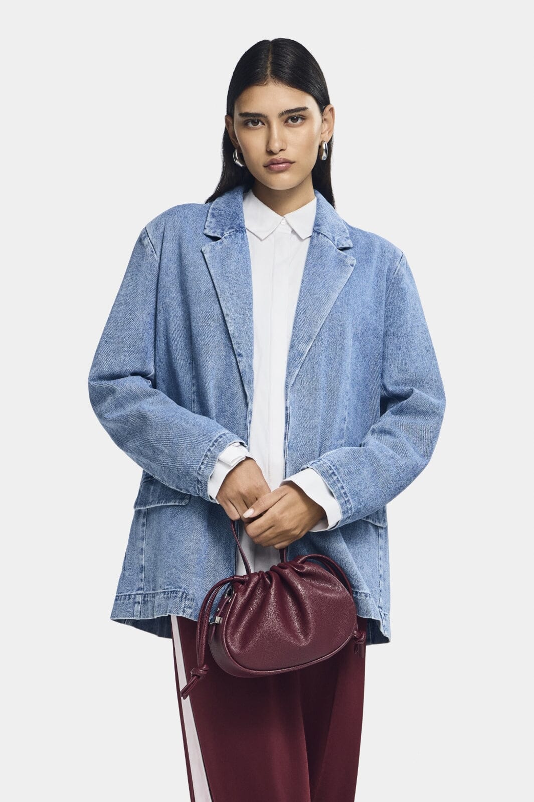 Pieces Pcfulla Ls Loose Denim Blazer Fsy