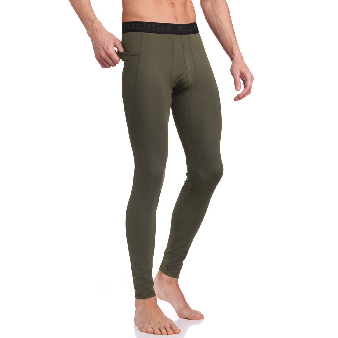 VanVaan Herren Sport-Tights mit Webbund oliv