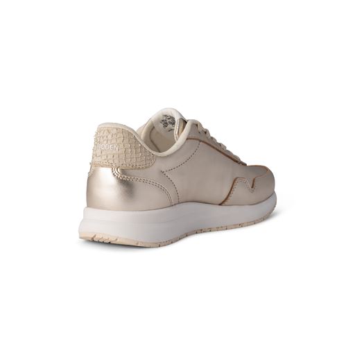 Woden Nora Natural Soft Metallic Sneakers, Gold, 41