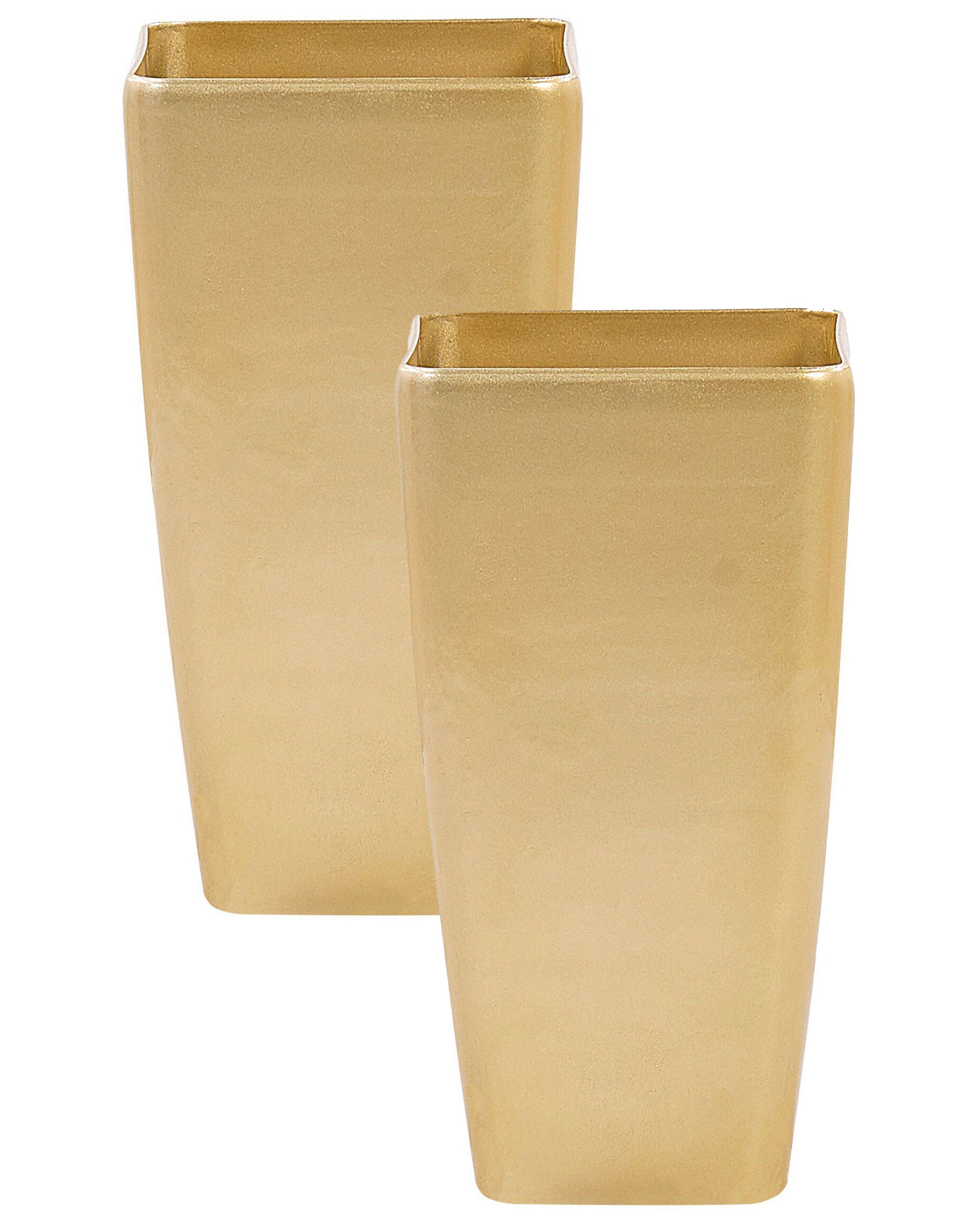 Set van 2 bloempotten MODI 30 cm Goud
