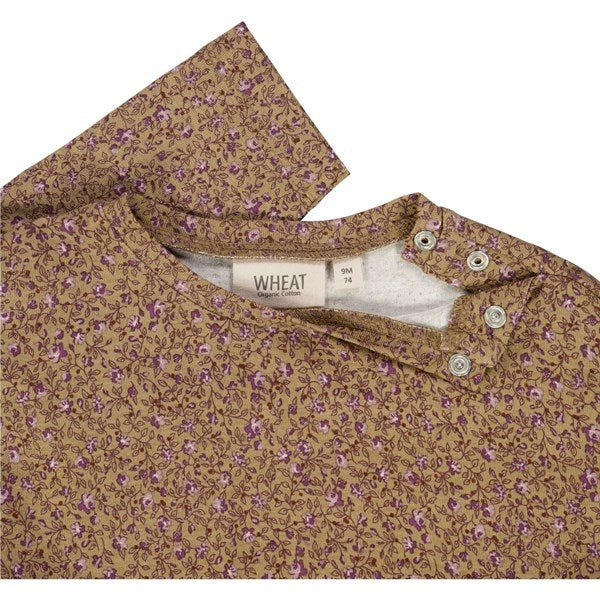 Hazel Flowers Lilja Jersey Kjole - Wheat