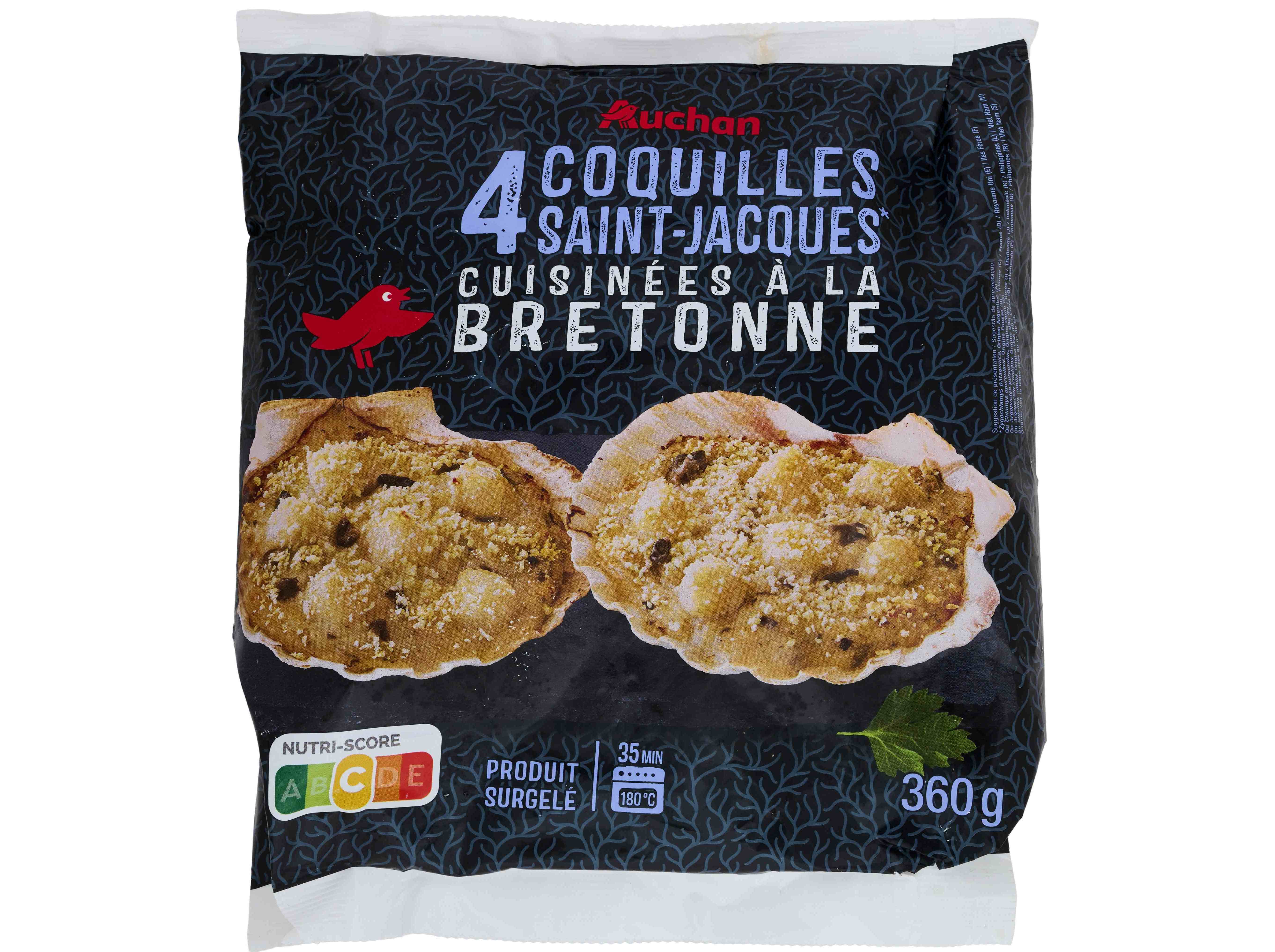 CONCHAS AUCHAN DE VIEIRAS COZINHADAS 4UN 360G