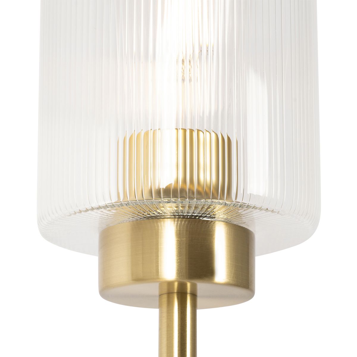 Art Deco vloerlamp goud met glas 2-lichts - Laura