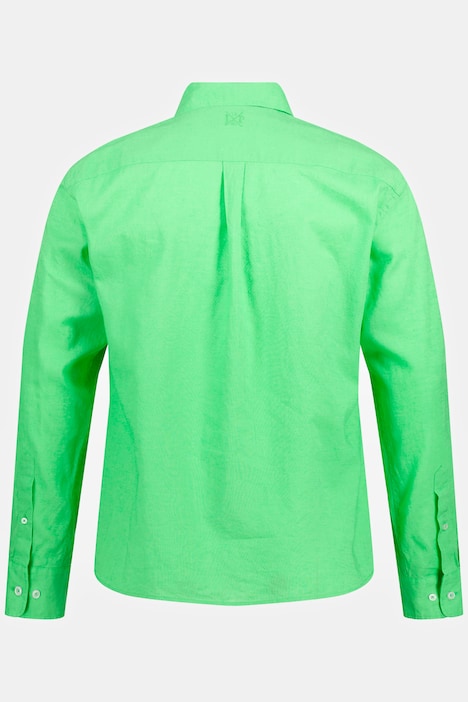 Leinenmixhemd, Langarm, Buttondown-Kragen, Modern Fit
