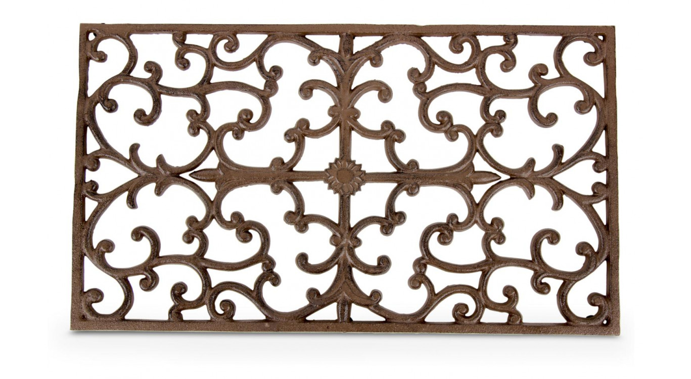 Paillasson rectangulaire fonte marron 65x2x37cm