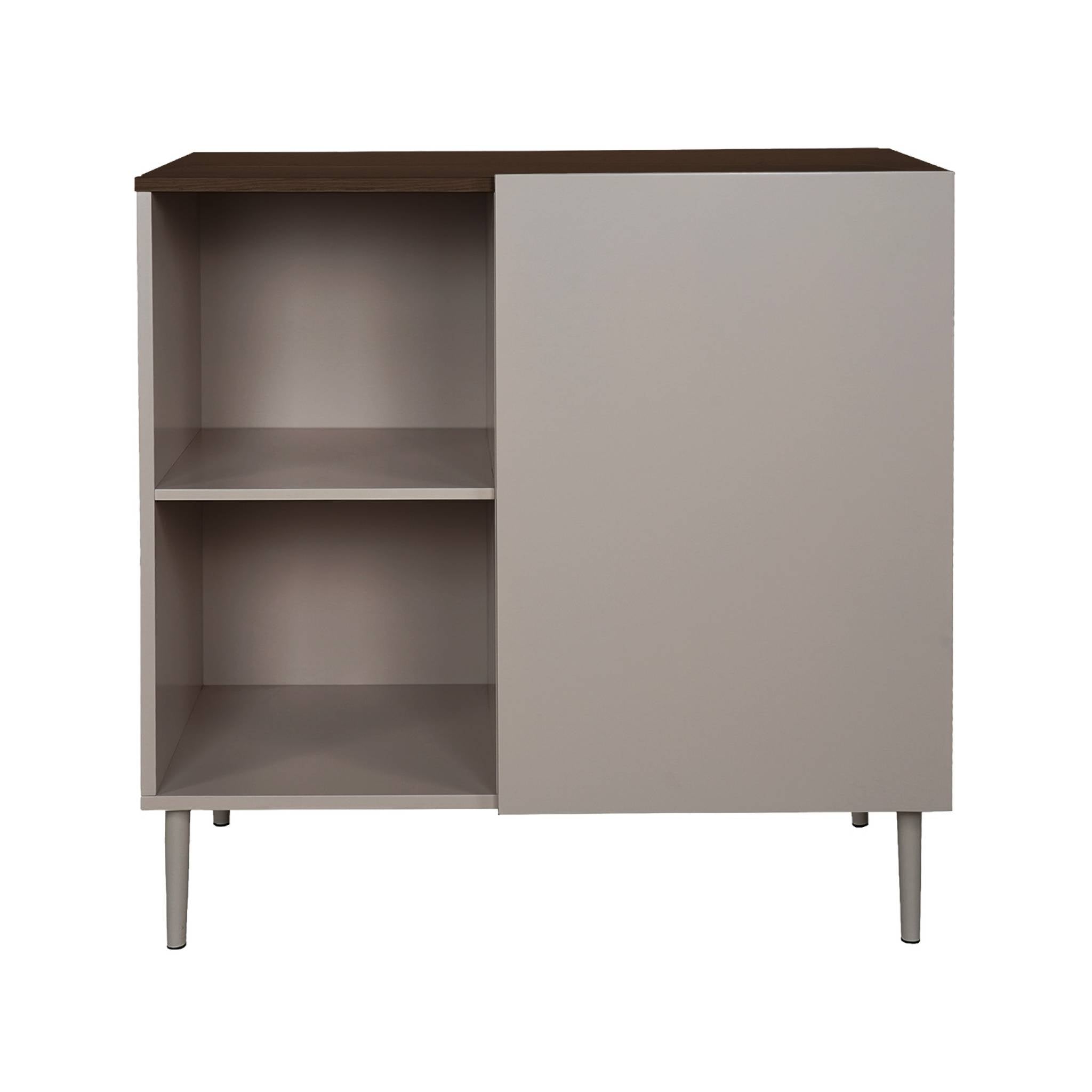 sweeek - Dressoir 1 deur metaal en houtdecor 80cm