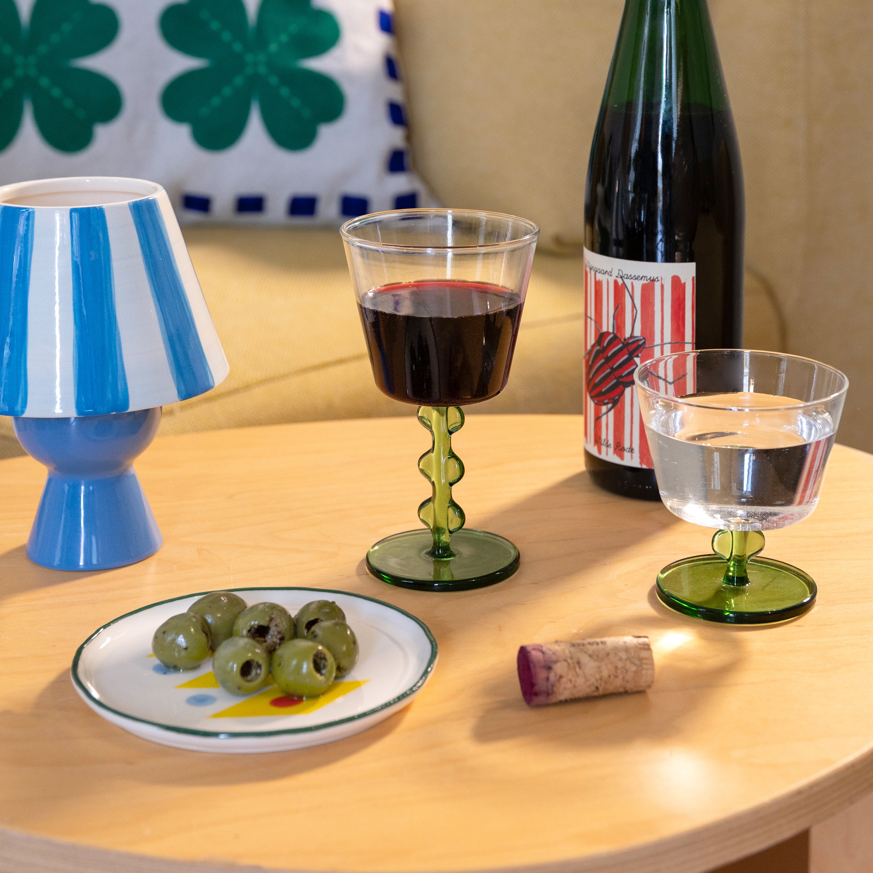 &k amsterdam Petal Waterglas 2 st. - Groen