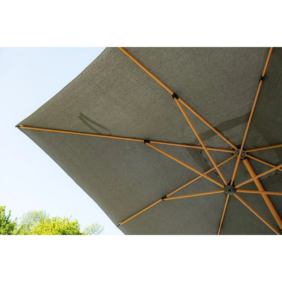 Hawaii Big Pole II parasol - 350x350 cm - l. teaklook -royal antraciet