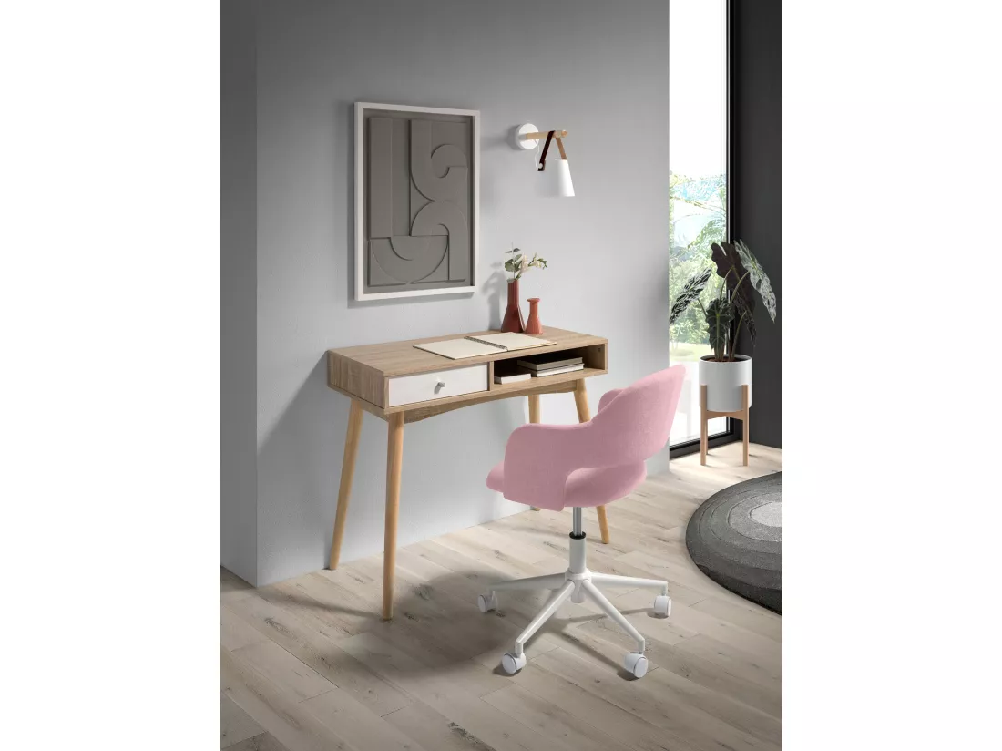 Chaise de bureau H71-81cm x L58cm x P60cm - rose - Mia
