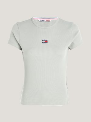 Camiseta canelada de corte justo