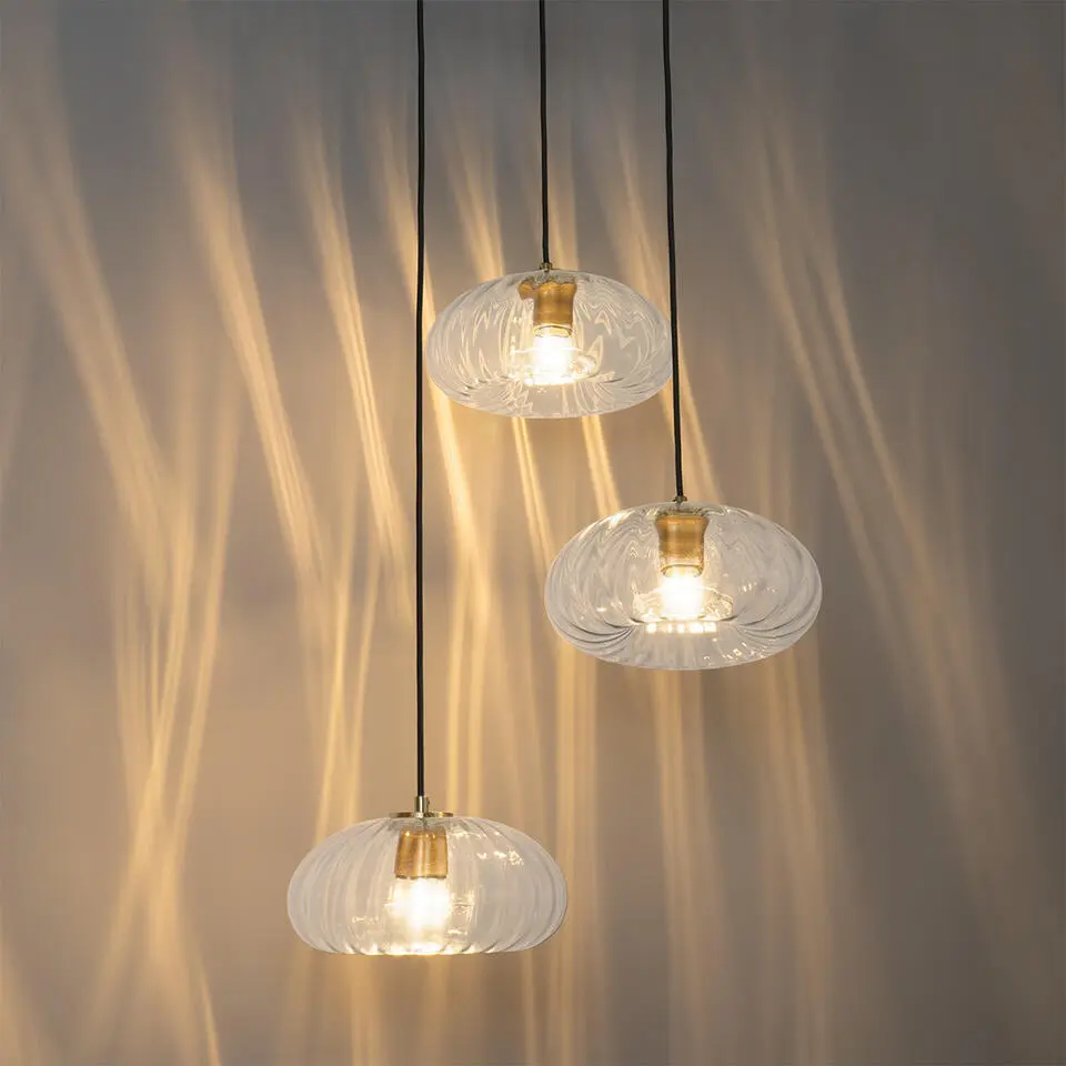Qazqa hanglampen ayesha goudkleurig e27