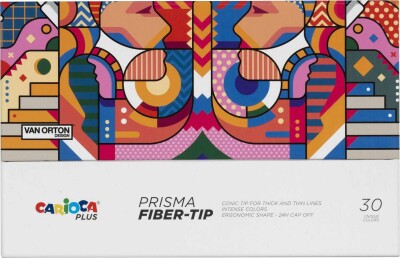 Carioca Plus - Tusser - Prisma Fiber Tip - 30 Farver Stk. Ass. I Hard Box - 45208