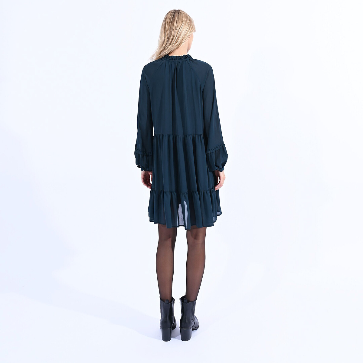 MOLLY BRACKEN<br>Vestido com mangas compridas e decote com laço