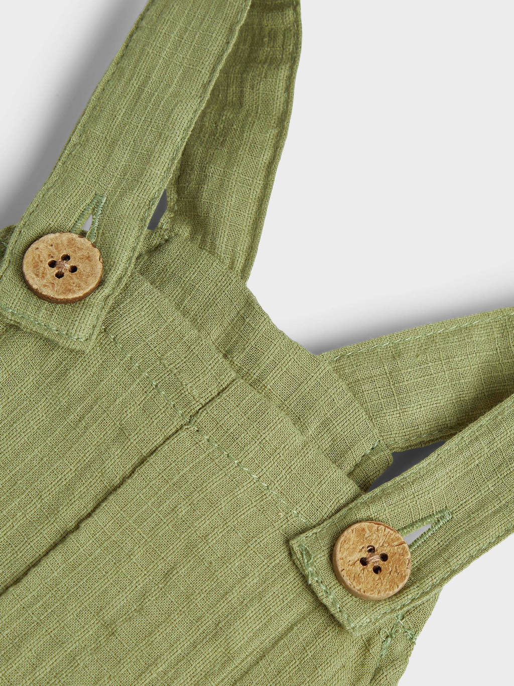 LIL' ATELIER babyslim fit tuinbroek NBMHESSA van katoen groen