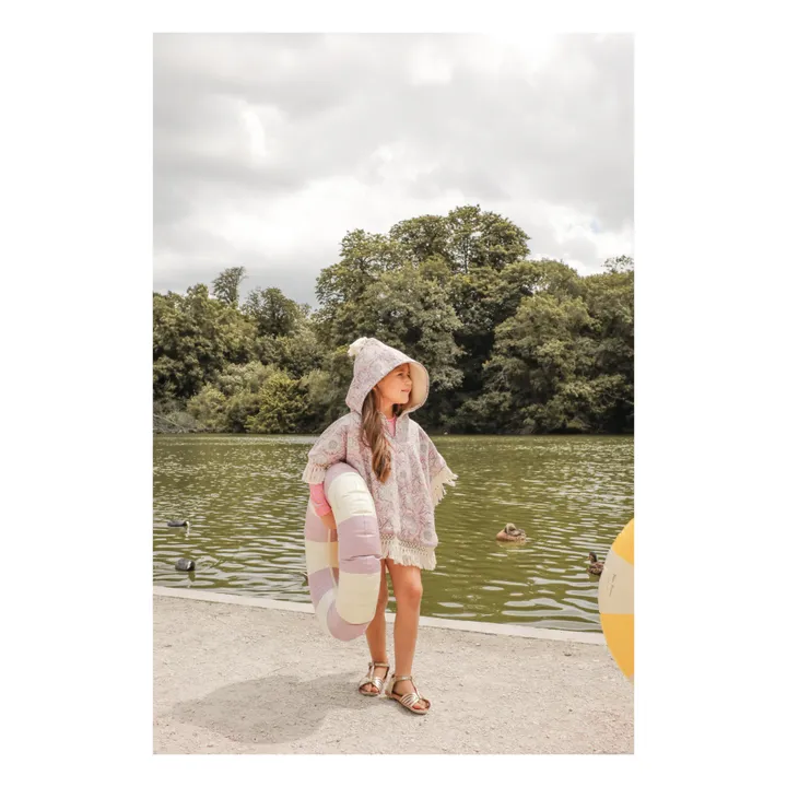 Louise Misha Poncho de bain Mael en coton bio | Rose