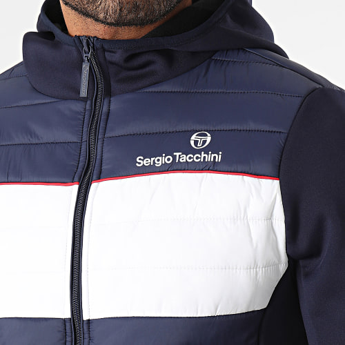Veste Zippée Capuche Tam 40390 Bleu Marine Blanc