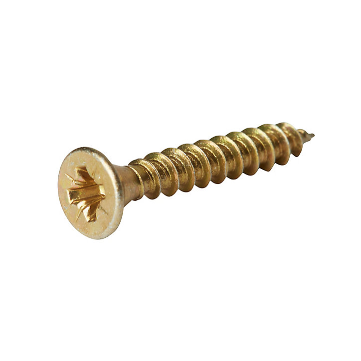 Vis à bois pozidriv tête fraisée zinguée jaune 5x20 mm - 100 pièces