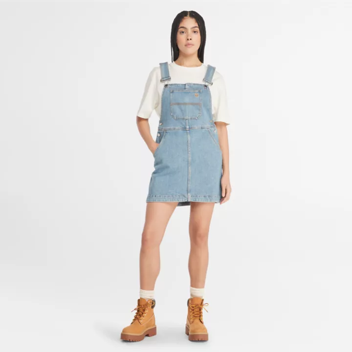 Salopette en denim avec technologie Refibra pour femme en bleu