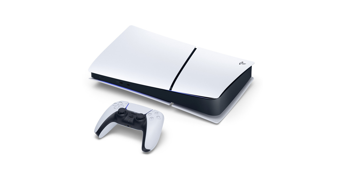 SonyPlayStation 5 Digital Edition (Slim) - 825 GB + 2x DualSense draadloze controllers spelconsole  (Wit/zwart)