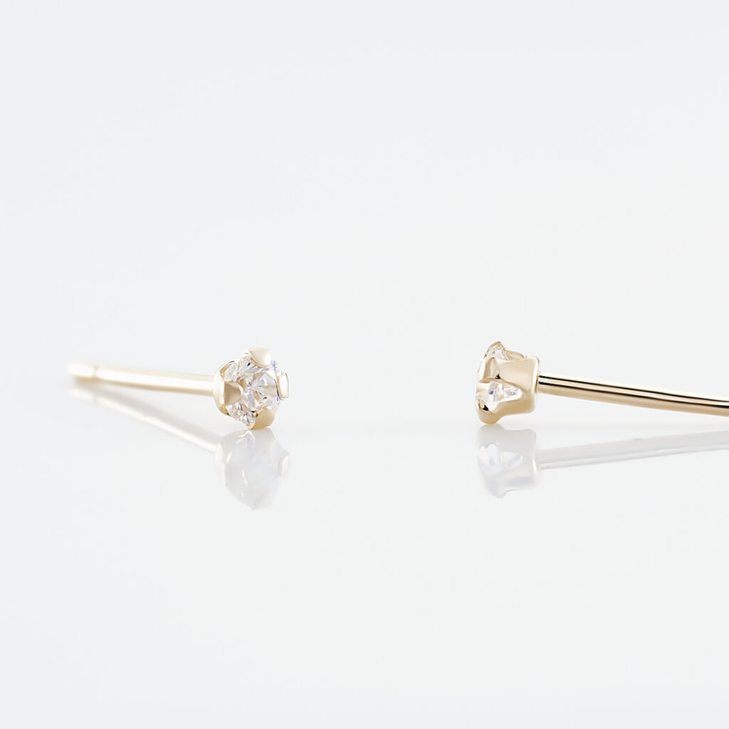 Boucles D'oreilles Puces Eddie Or Jaune Oxyde De Zirconium
