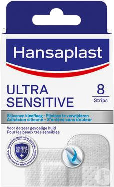 Hansaplast Ultra Sensitive Pansements Adhésion Silicone Peaux Sensibles 8 Strips