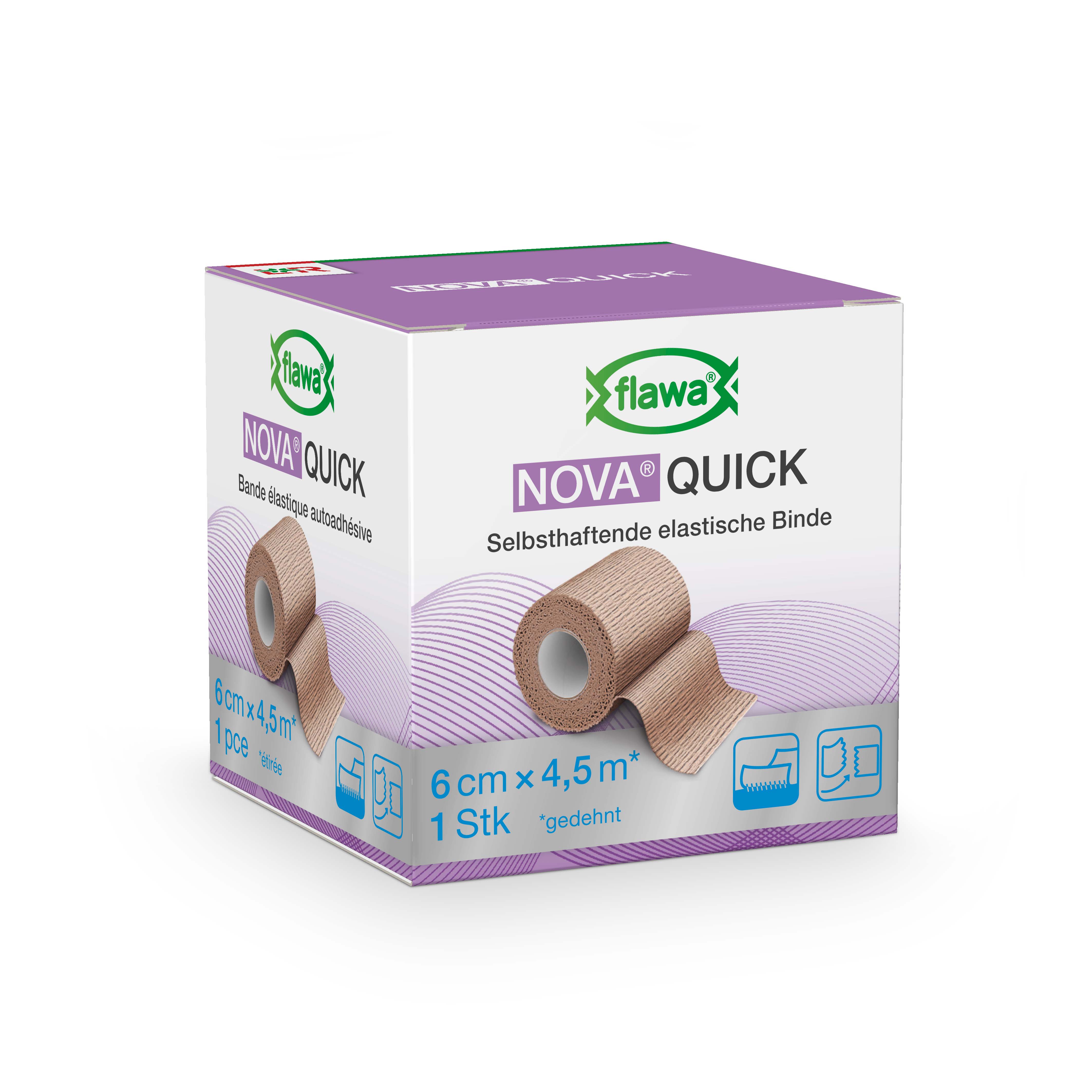 FLAWA Quick kohäsive Reissbinde<br>1 Stück, 6cmx4.5m, hautfarbig