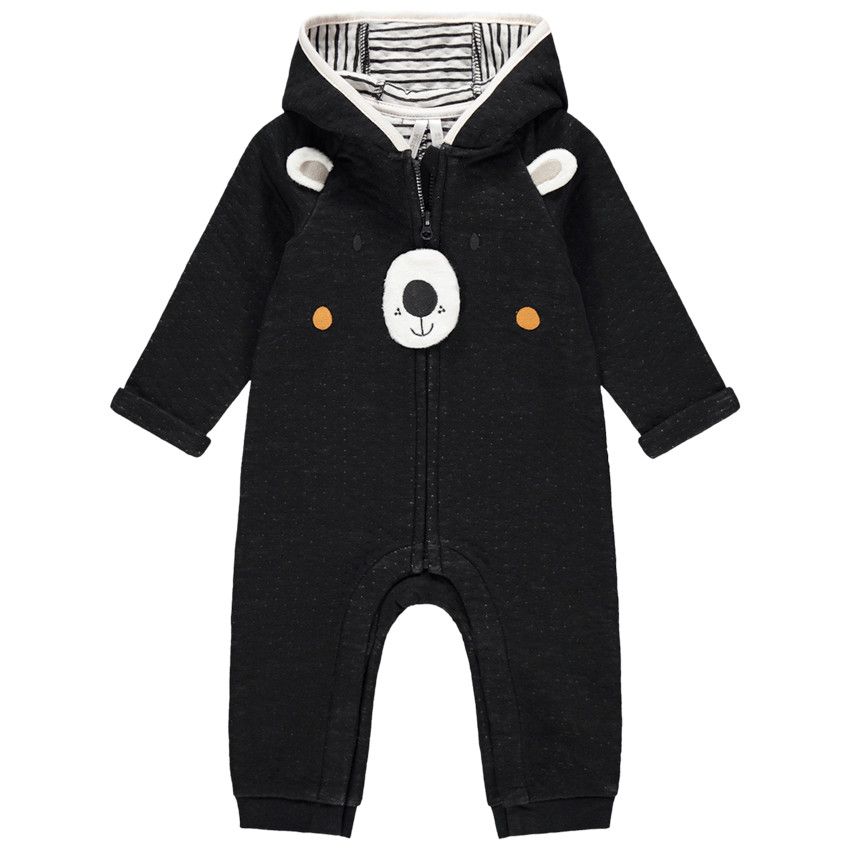Combinaison longue doublée jersey pour bébé garçon - Gris foncé