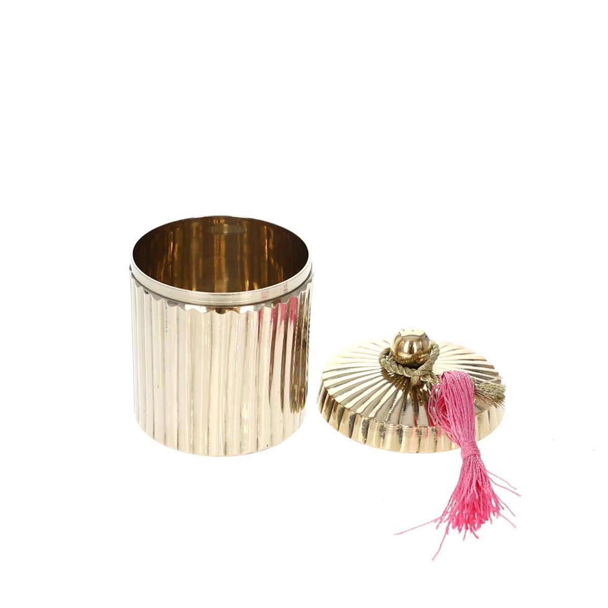 Boite ronde striée dorée - Petit modèle Pondie Chérie