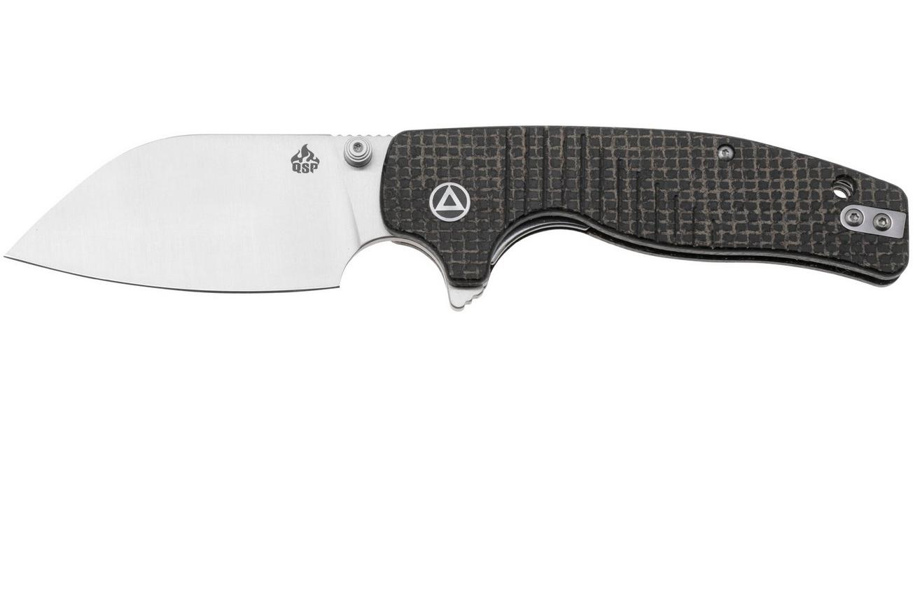 QSP Knife Chefmaster 163-C1, Satin 14C28N, Brown Coarse Micarta, zakmes, Keanu Alfaro design