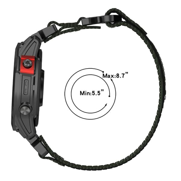 INF 22 mm klokkebånd for Garmin Quatix 7 Pro/FeniX/Fenix 6/Fenix 5 størrelse M Nylon