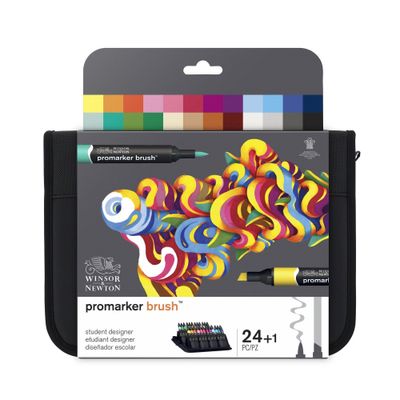 ProMarker brush - Trousse 24 marqueurs - double pointe - étudiant designer