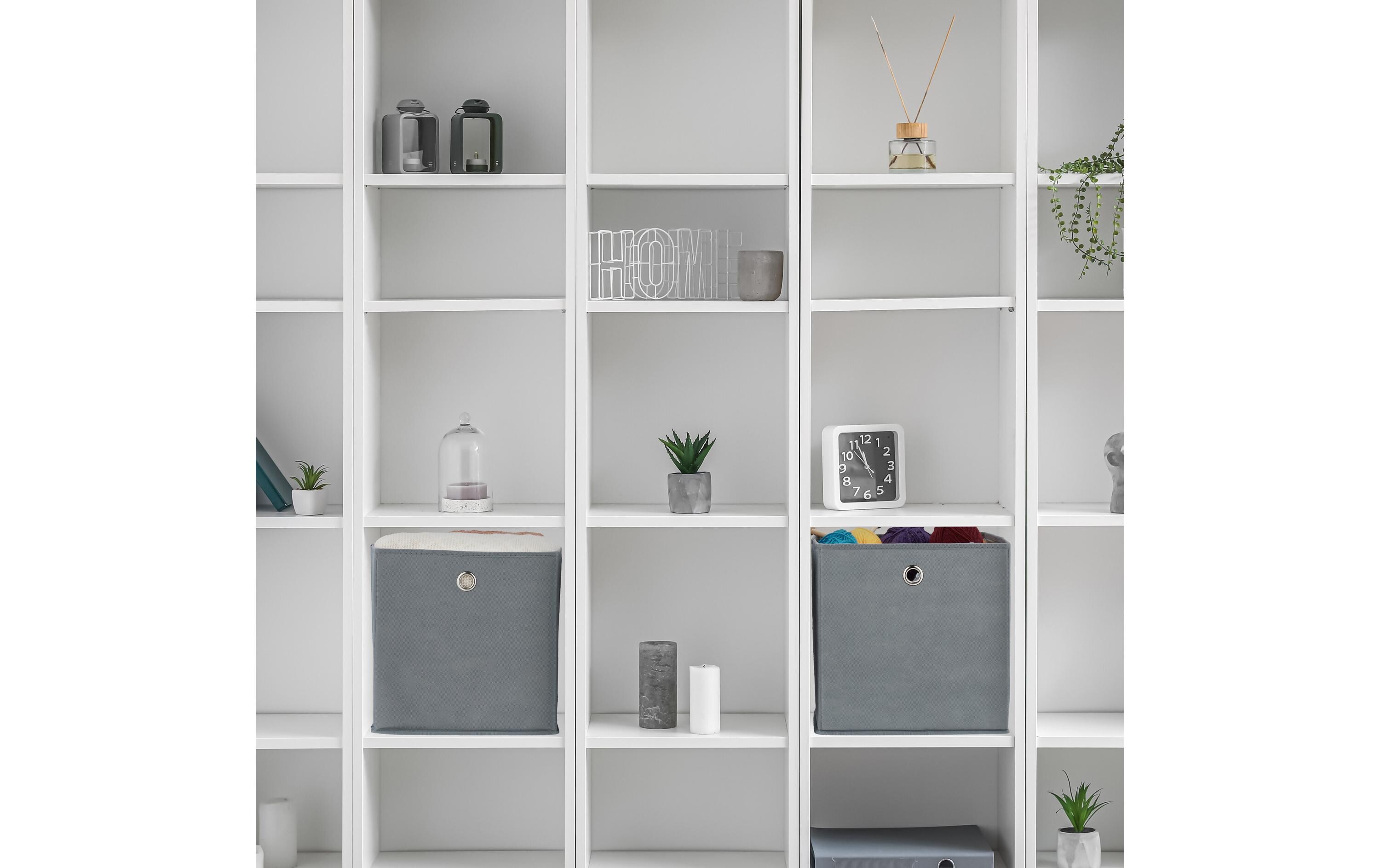 Aufbewahrungsbox 4er Set GrauRegalaufbewahrungsbox für das Kinderzimmer