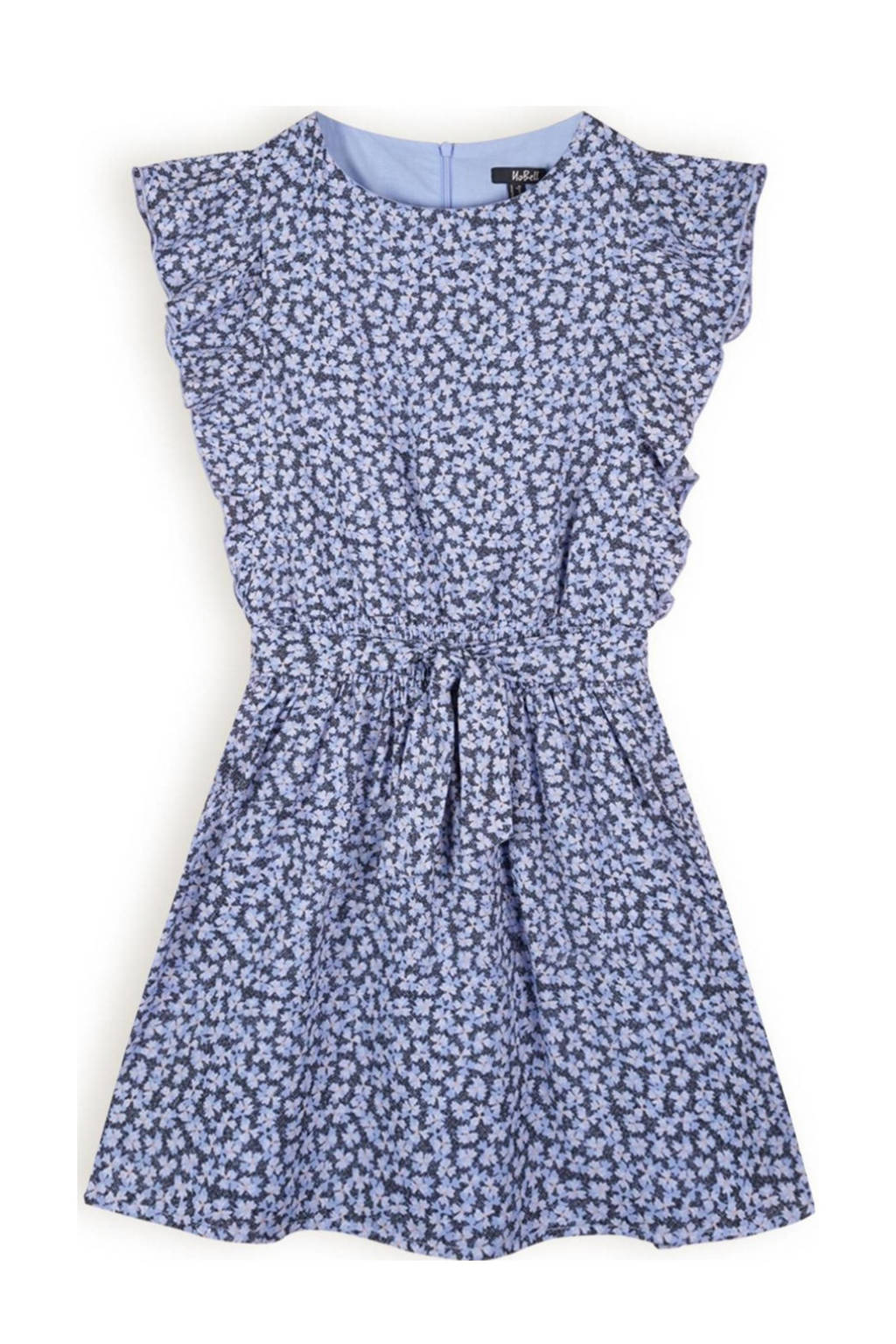 NoBell’ gebloemde jurk Moise donkerblauw/lichtblauw