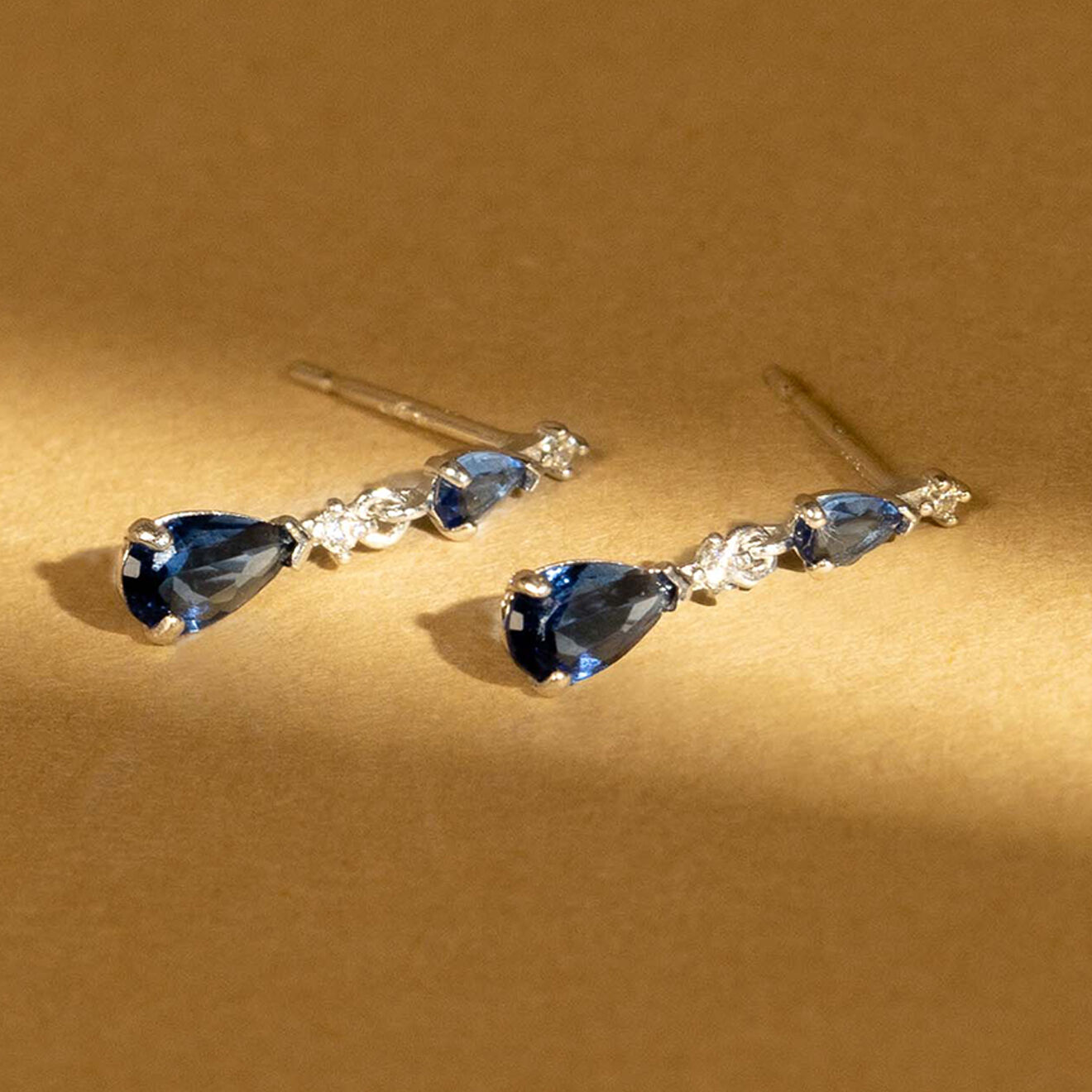 Instant d'Or Boucles d'oreilles Goutte Or Blanc