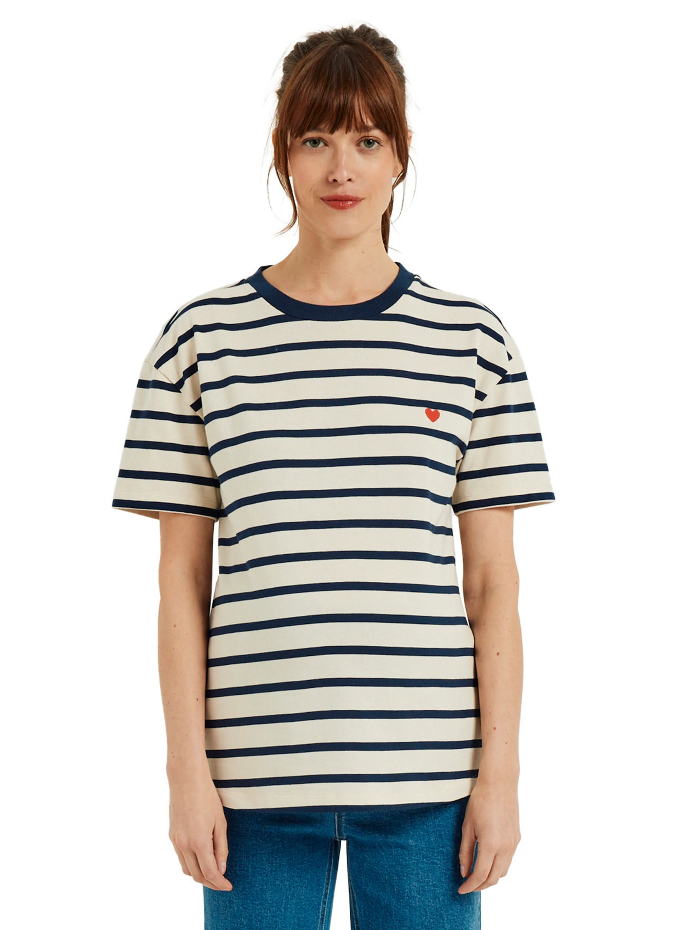 Vertbaudet Bio-Kollektion: Ringelshirt für die Schwangerschaft marine gestreift
