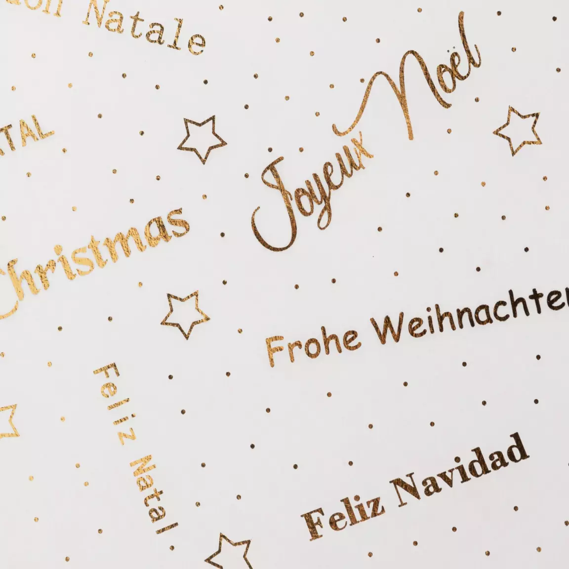 Chemin de table Noël (500 x 28 cm) Message Blanc et or
