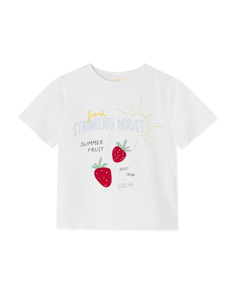 Sommer Strawberry T-Shirt cloud dancer - Fliink - Rumpetroll